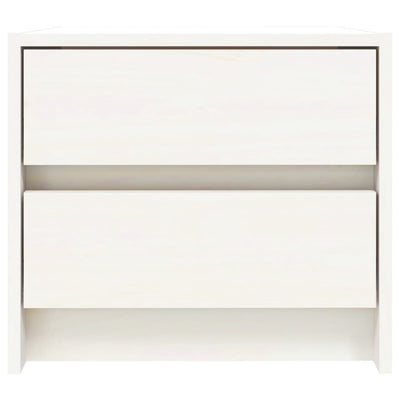 Bedside Cabinet White 40x31x35.5 cm Solid Wood Pine