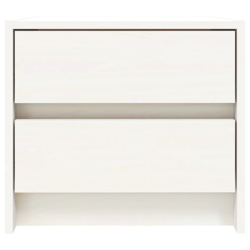 Bedside Cabinet White 40x31x35.5 cm Solid Wood Pine