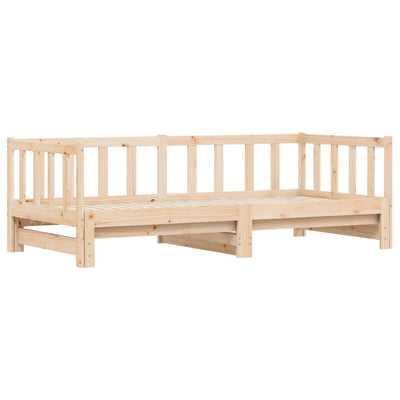 Day Bed with Trundle 92x187 cm Single Size Solid Wood Pine