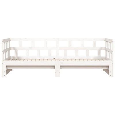 Daybed with Trundle White 92x187 cm Single Size Solid Wood Pine