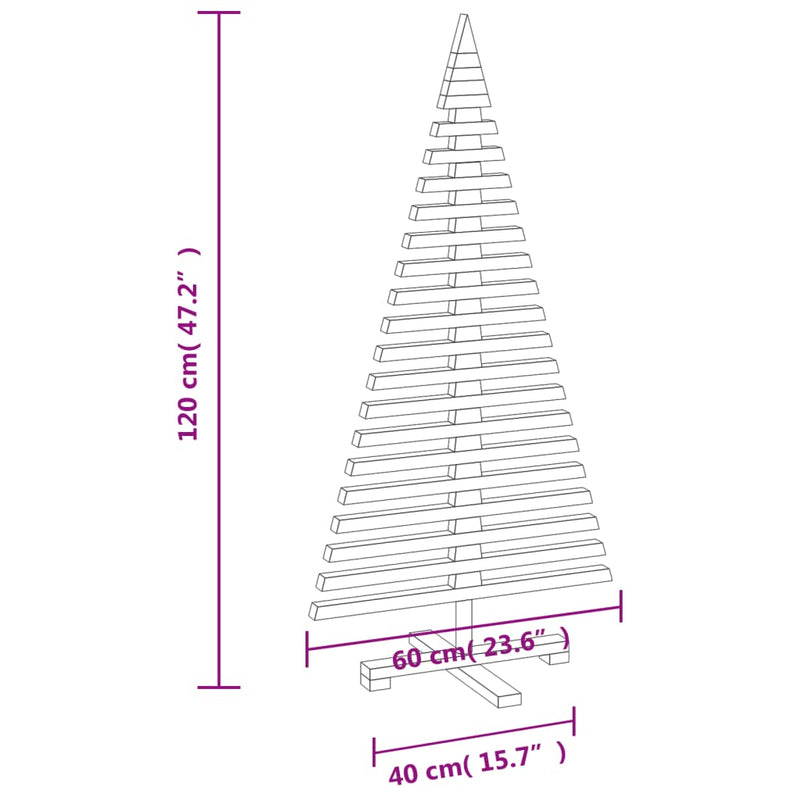 Wooden Christmas Tree for Decoration 120 cm Solid Wood Pine