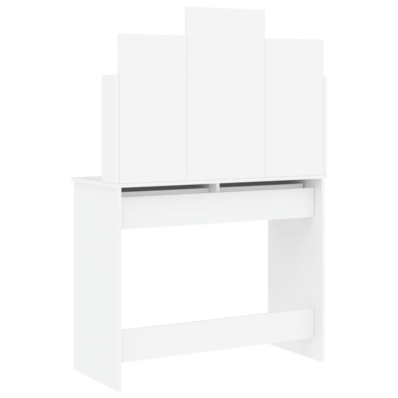 Dressing Table with Mirror White 96x39x142 cm