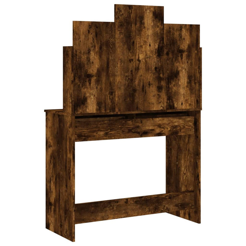 Dressing Table with Mirror Smoked Oak 96x39x142 cm