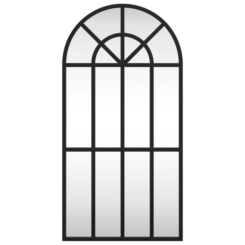 Wall Mirror Black 30x60 cm Arch Iron