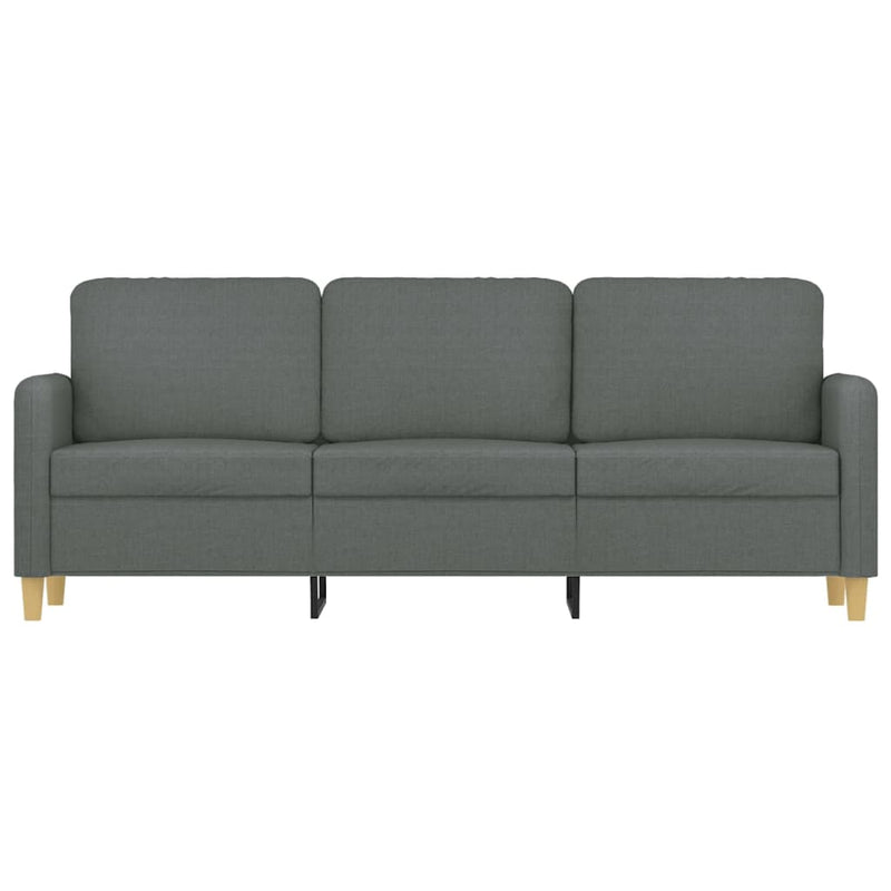 3-Seater Sofa Dark Grey Fabric 180 cm