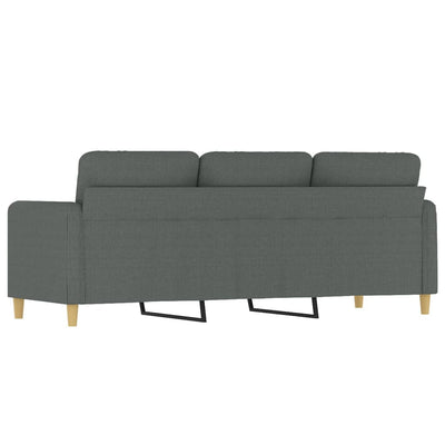 3-Seater Sofa Dark Grey Fabric 180 cm