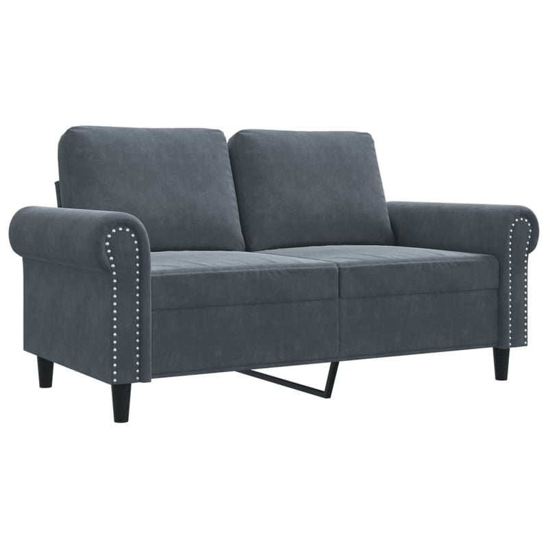 2-Seater Sofa Dark Grey 120 cm Velvet