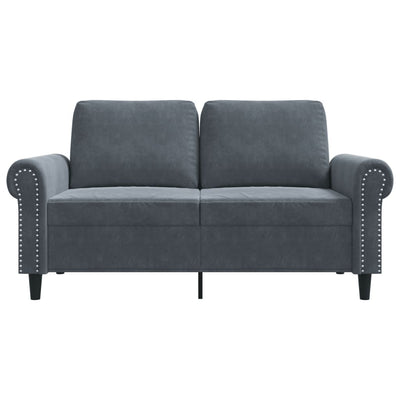 2-Seater Sofa Dark Grey 120 cm Velvet