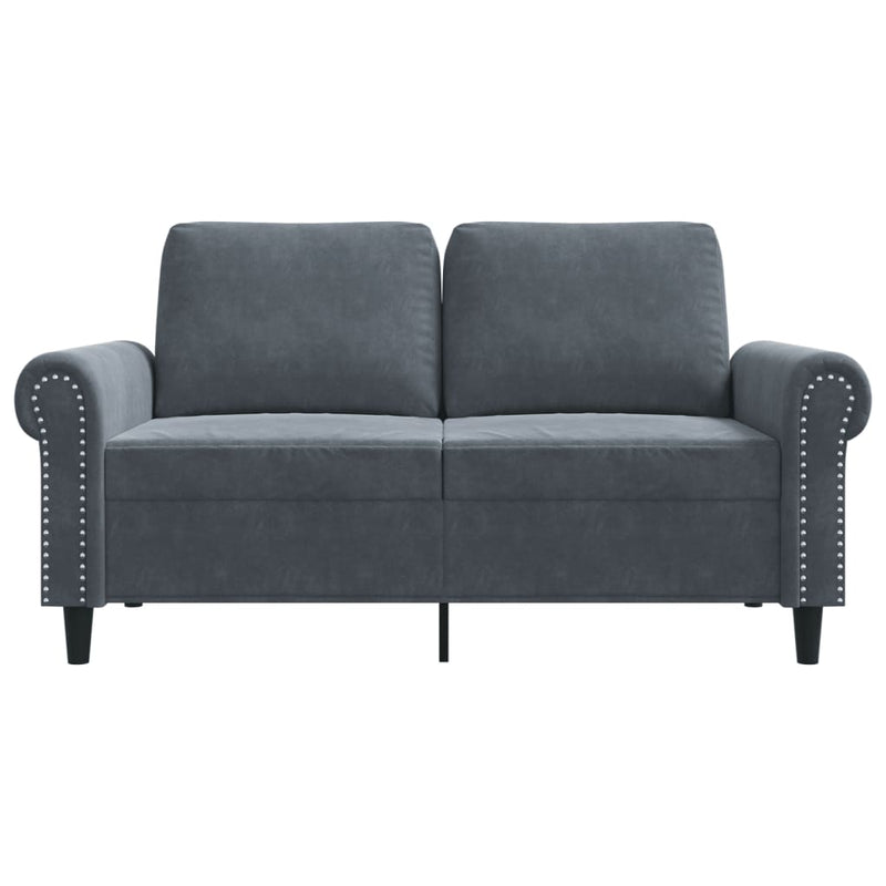 2-Seater Sofa Dark Grey 120 cm Velvet