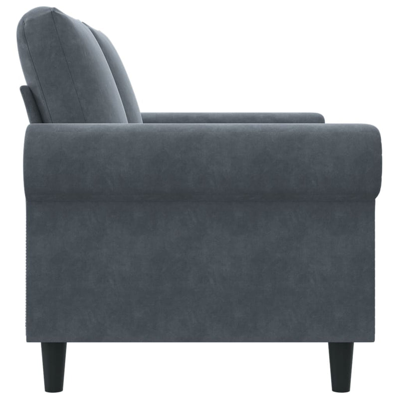 2-Seater Sofa Dark Grey 120 cm Velvet