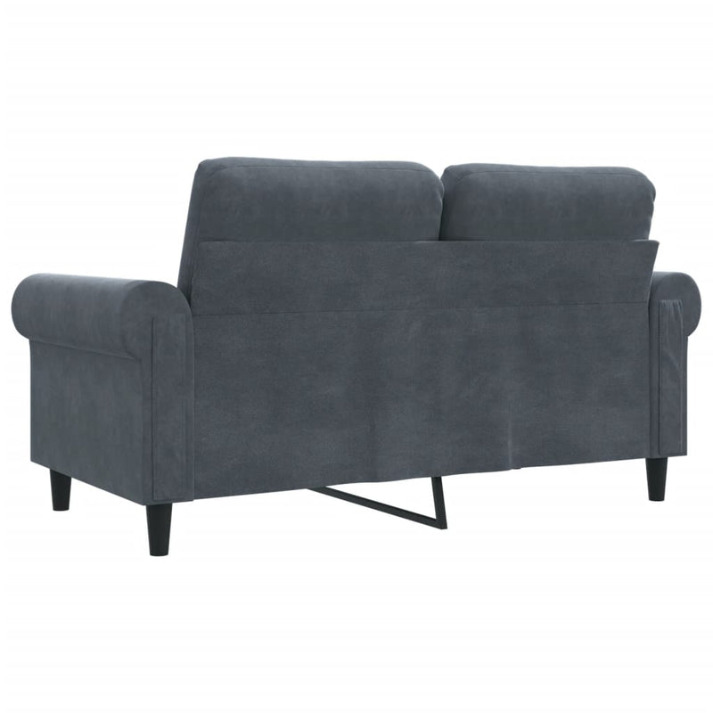 2-Seater Sofa Dark Grey 120 cm Velvet