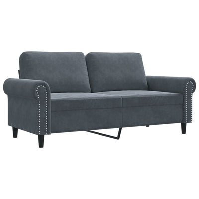 2-Seater Sofa Dark Grey 140 cm Velvet