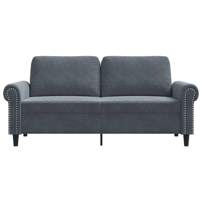 2-Seater Sofa Dark Grey 140 cm Velvet