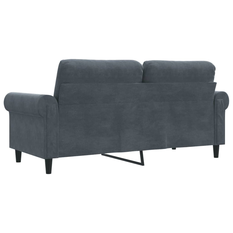 2-Seater Sofa Dark Grey 140 cm Velvet