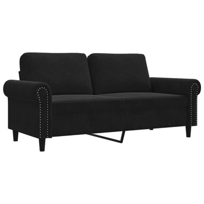 2-Seater Sofa Black 140 cm Velvet