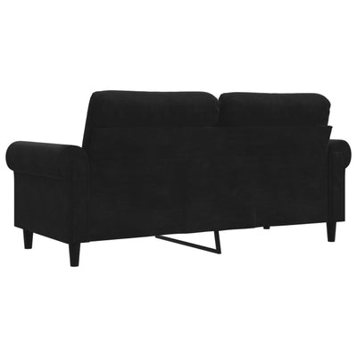 2-Seater Sofa Black 140 cm Velvet