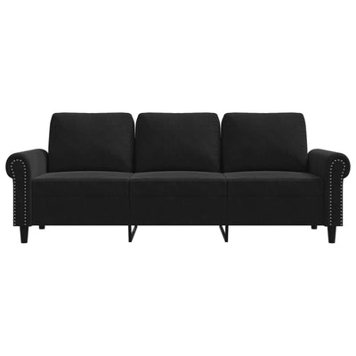 3-Seater Sofa Black 180 cm Velvet