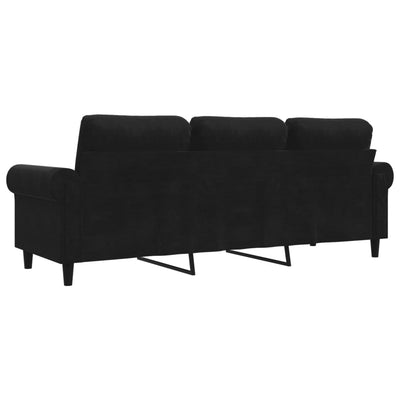 3-Seater Sofa Black 180 cm Velvet