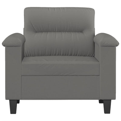 Sofa Chair Dark Grey 60 cm Microfibre Fabric