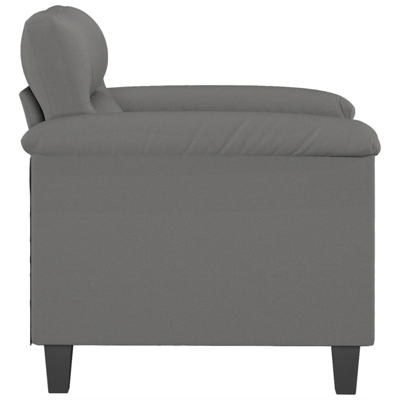 Sofa Chair Dark Grey 60 cm Microfibre Fabric