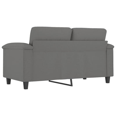 2-Seater Sofa Dark Grey 120 cm Microfibre Fabric