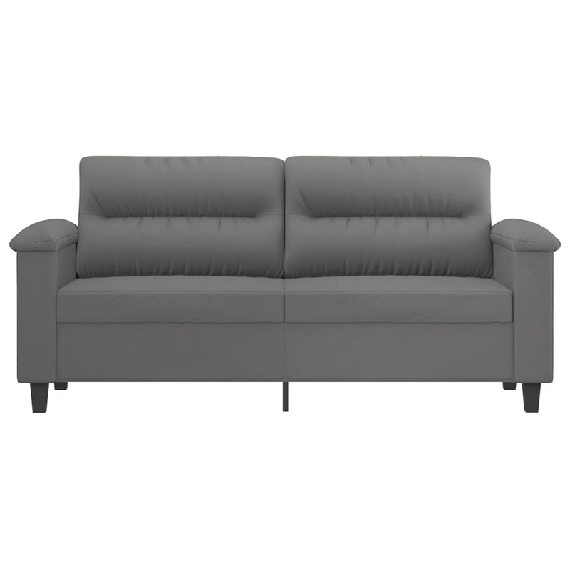 2-Seater Sofa Dark Grey 140 cm Microfibre Fabric