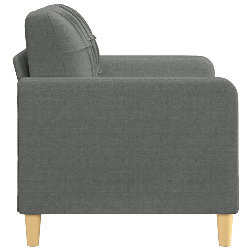 2-Seater Sofa Dark Grey 120 cm Fabric