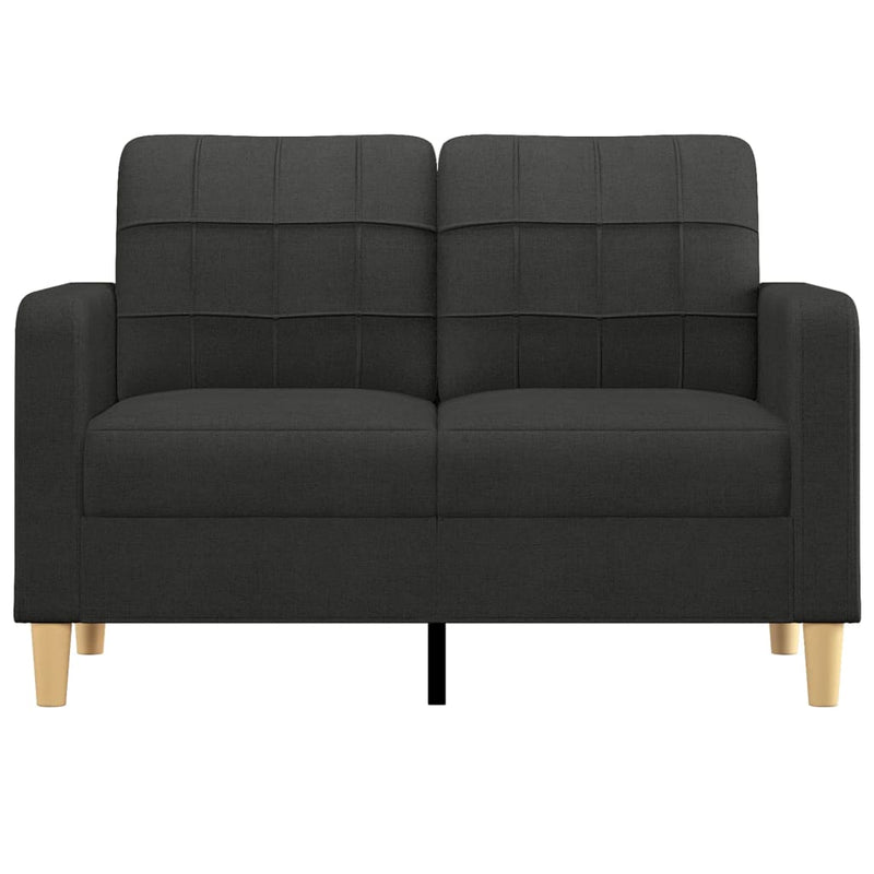 2-Seater Sofa Black 120 cm Fabric