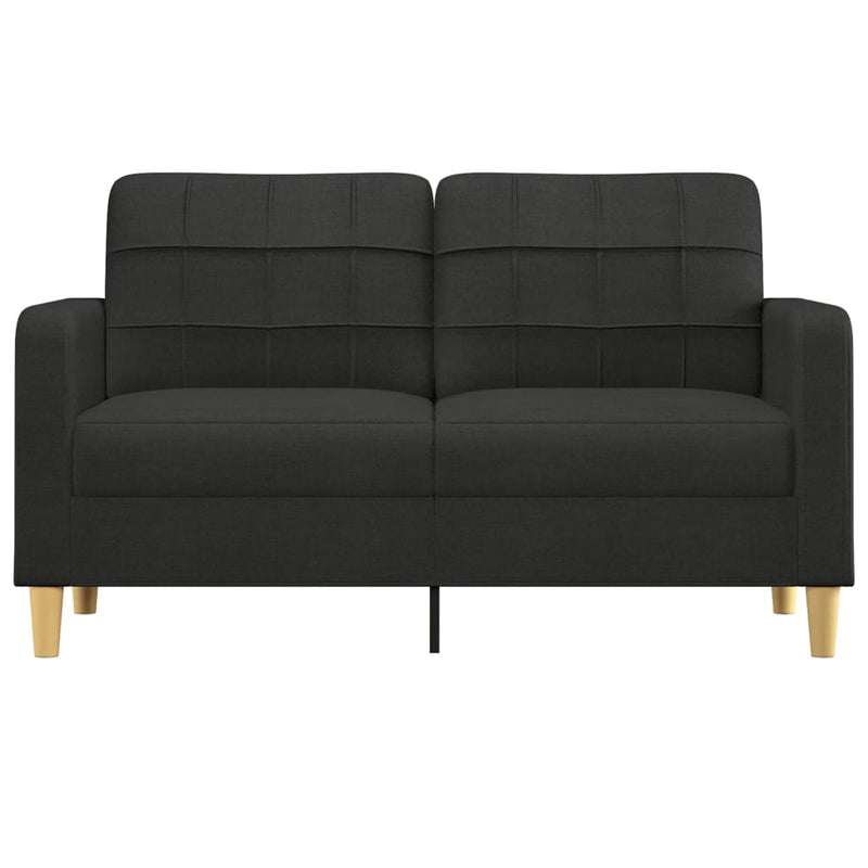 2-Seater Sofa Black 140 cm Fabric