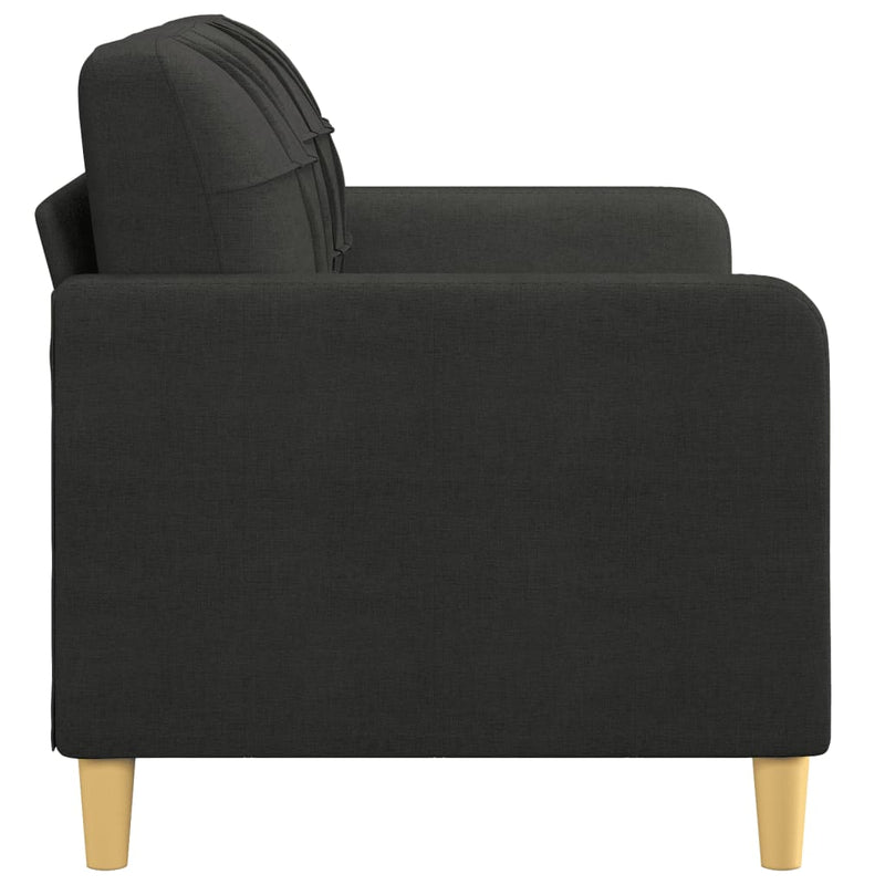 2-Seater Sofa Black 140 cm Fabric