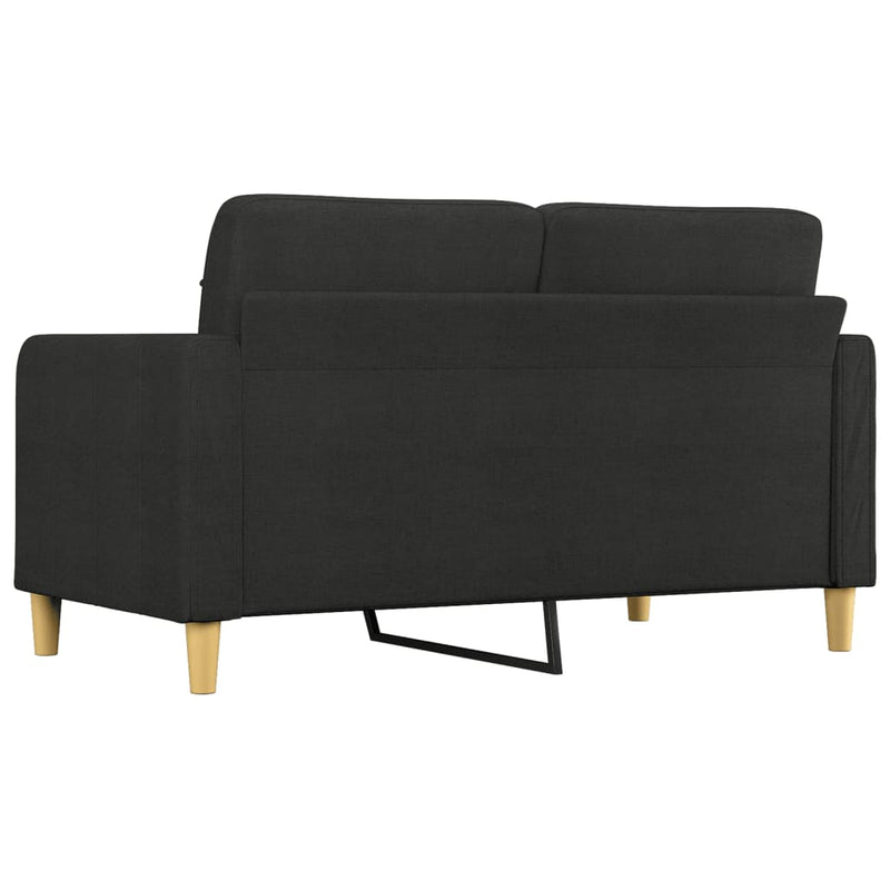 2-Seater Sofa Black 140 cm Fabric