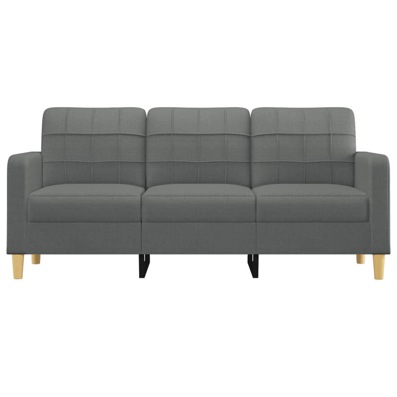 3-Seater Sofa Dark Grey 180 cm Fabric