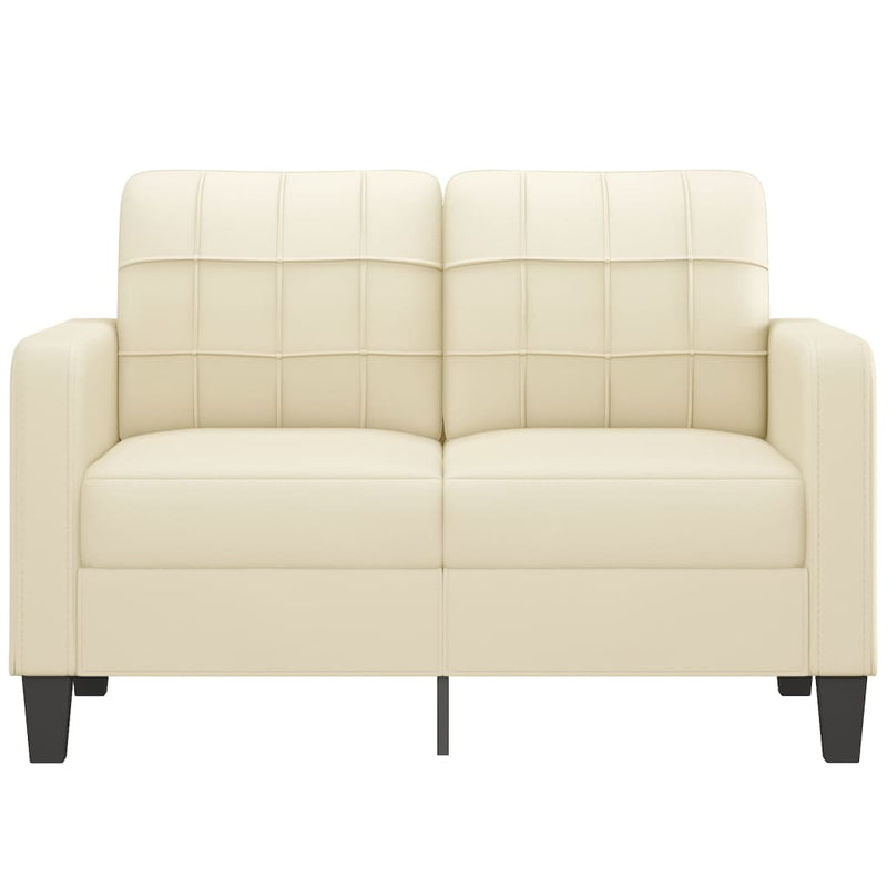 2-Seater Sofa Cream 120 cm Faux Leather