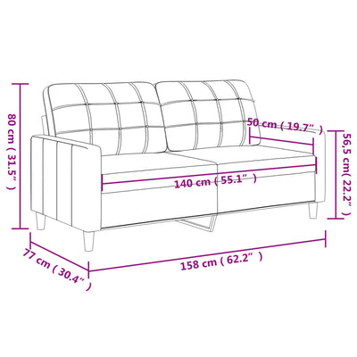 2-Seater Sofa Cappuccino 140 cm Faux Leather