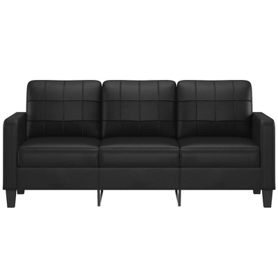 3-Seater Sofa Black 180 cm Faux Leather