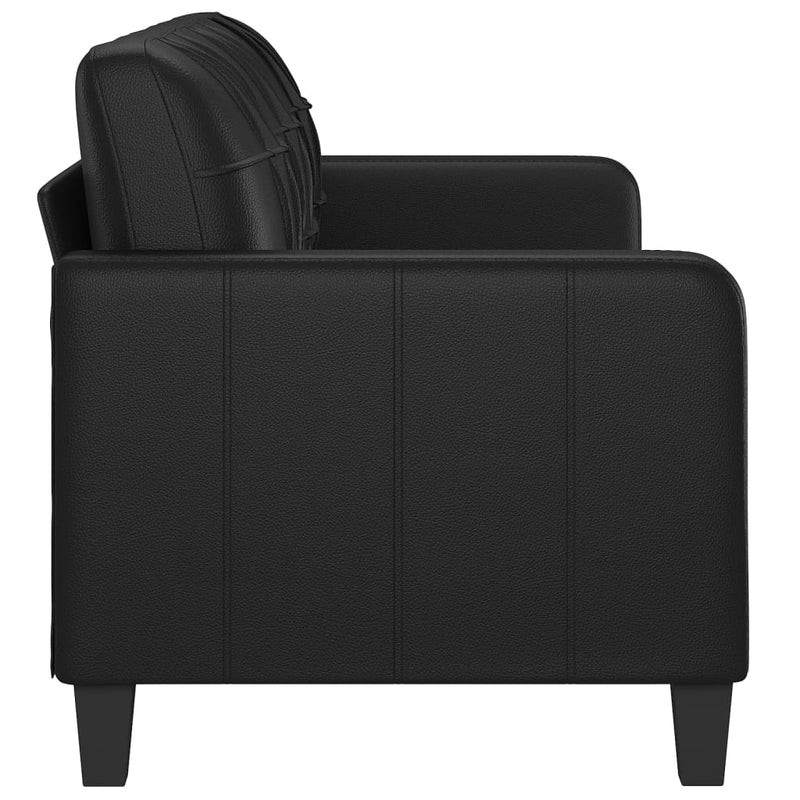 3-Seater Sofa Black 180 cm Faux Leather