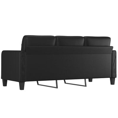 3-Seater Sofa Black 180 cm Faux Leather