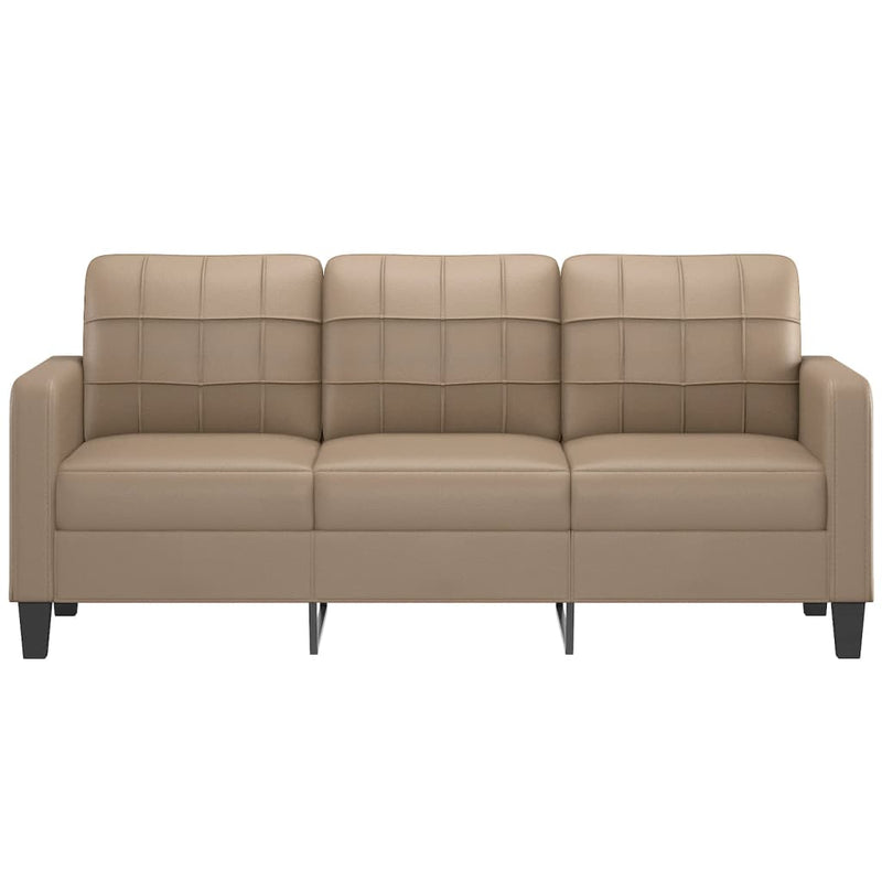 3-Seater Sofa Cappuccino 180 cm Faux Leather