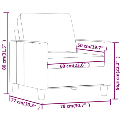 Sofa Chair Grey 60 cm Faux Leather