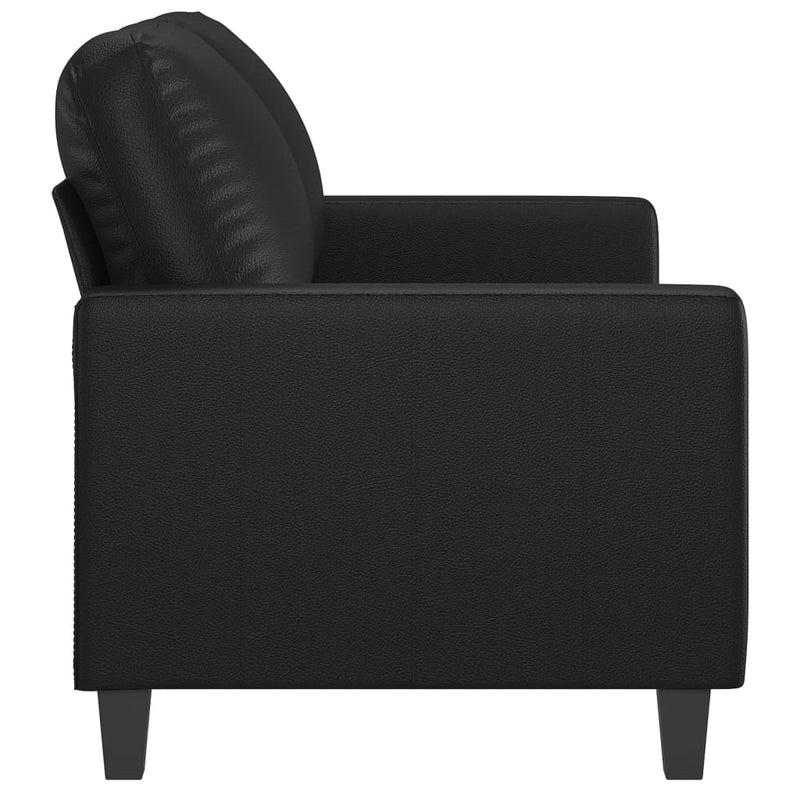 2-Seater Sofa Black 120 cm Faux Leather