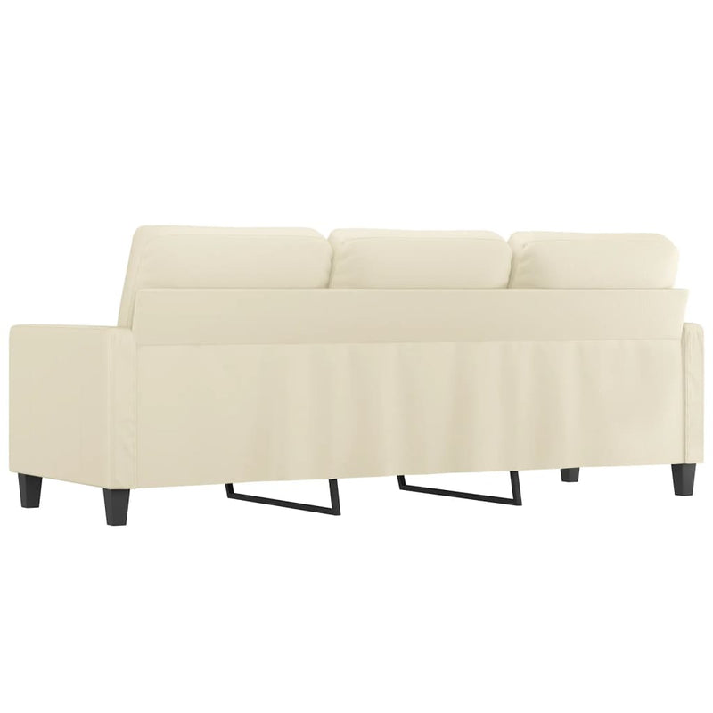 3-Seater Sofa Cream 180 cm Faux Leather