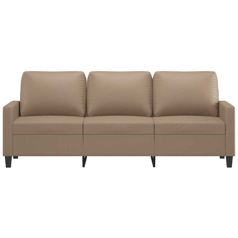 3-Seater Sofa Cappuccino 180 cm Faux Leather