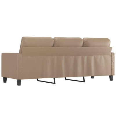 3-Seater Sofa Cappuccino 180 cm Faux Leather