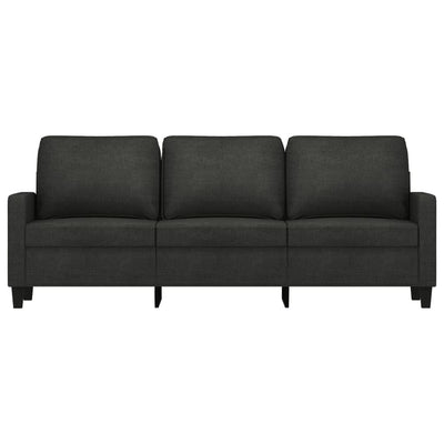 3-Seater Sofa Black 180 cm Fabric