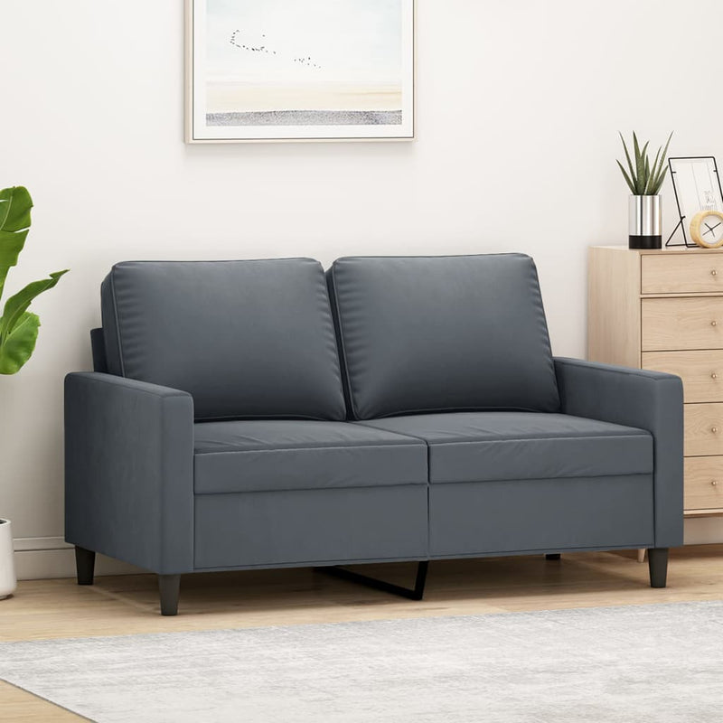 2-Seater Sofa Dark Grey 120 cm Velvet