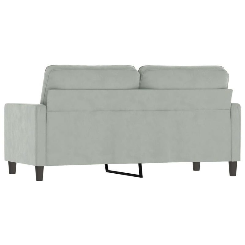 2-Seater Sofa Light Grey 140 cm Velvet