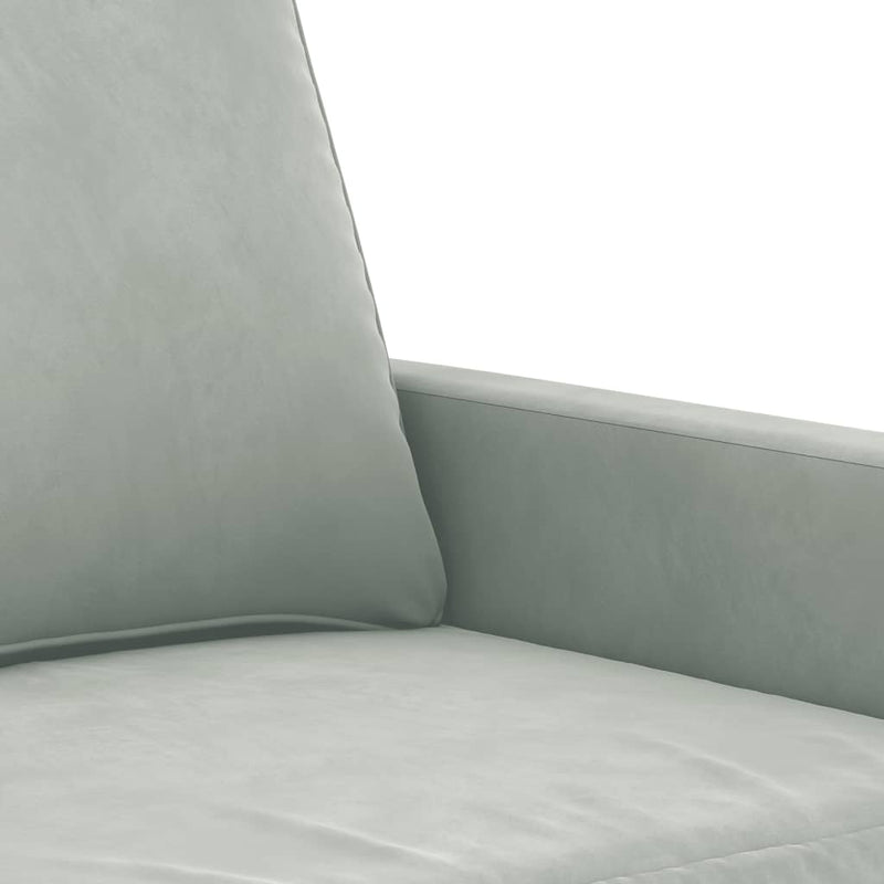 2-Seater Sofa Light Grey 140 cm Velvet