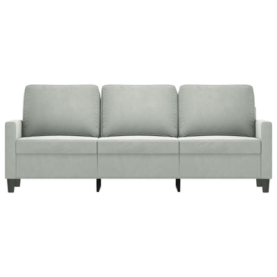 3-Seater Sofa Light Grey 180 cm Velvet