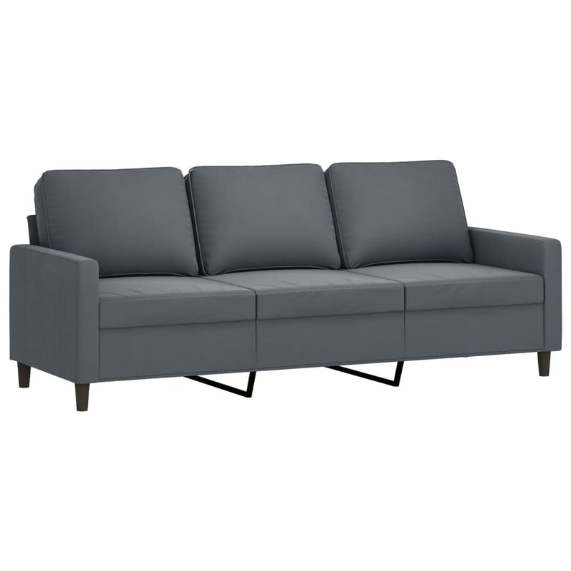 3-Seater Sofa Dark Grey 180 cm Velvet