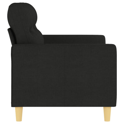 2-Seater Sofa Black 120 cm Fabric